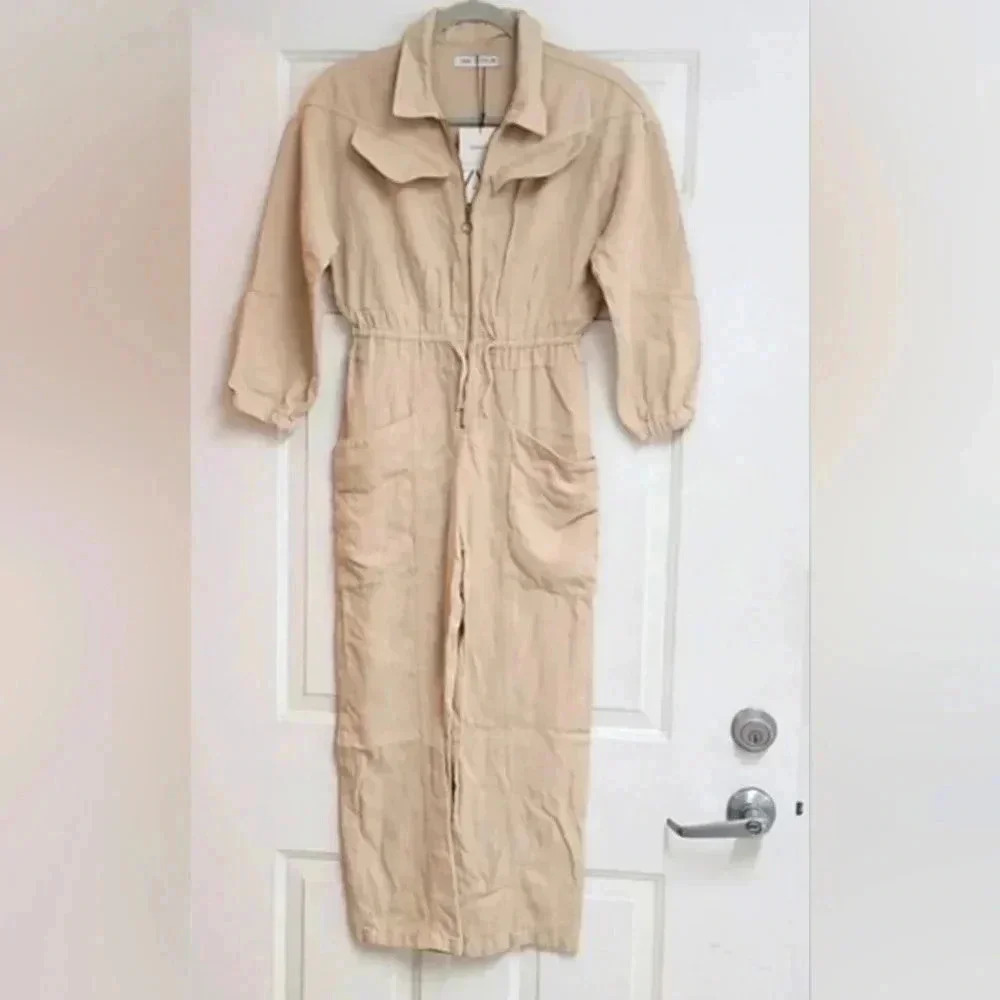 NWT ZARA FULL LENGTH CARGO GABARDINE JUMPSUIT